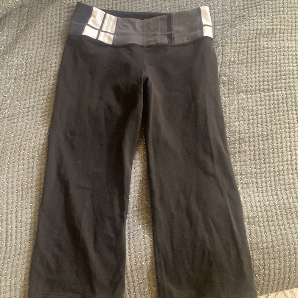 Lululemon Wunder Under reversible black crop leggings thicker lulu style